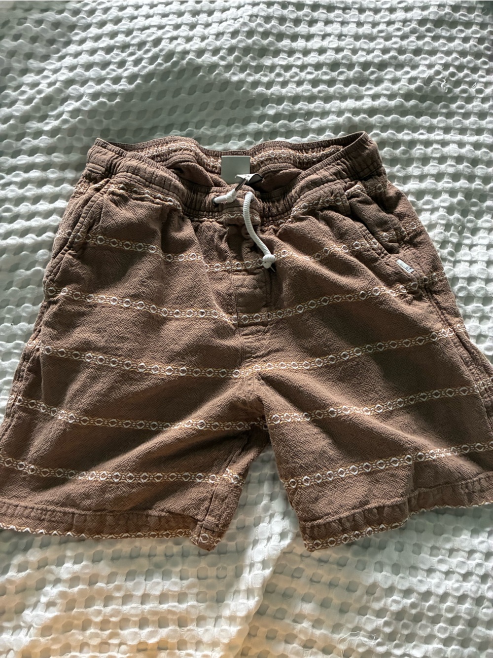 Quiksilver Kids Brown Embroidered Stripe Shorts
